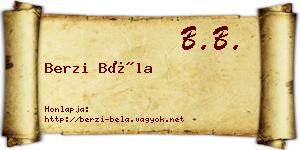 Berzi Béla névjegykártya